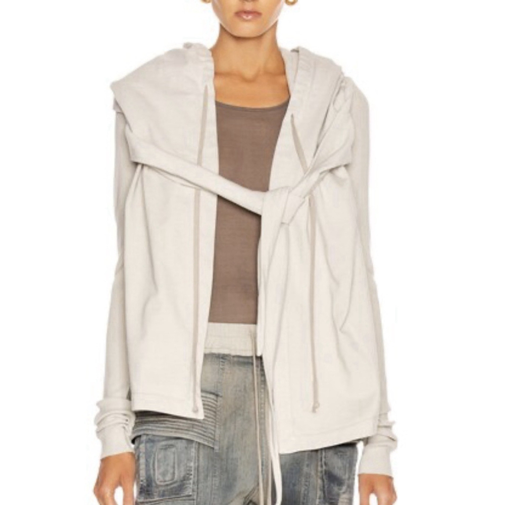 Rick Owens Olmar Mirta Jacket Hoodie Cotton Knit Milk Ivory Med - Picture 14 of 14